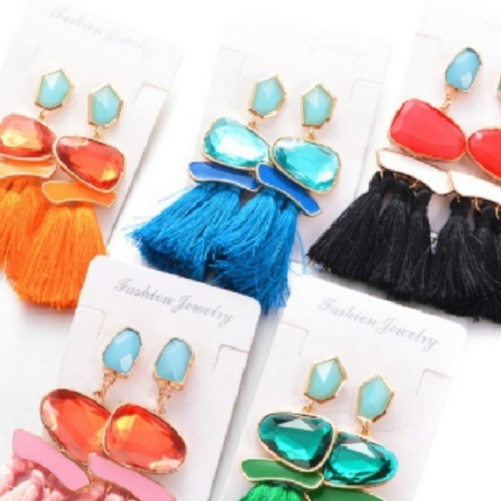 Tassel earrings FRINGE FASHION STYLE 2018 and free gift - Picture 2 of 2